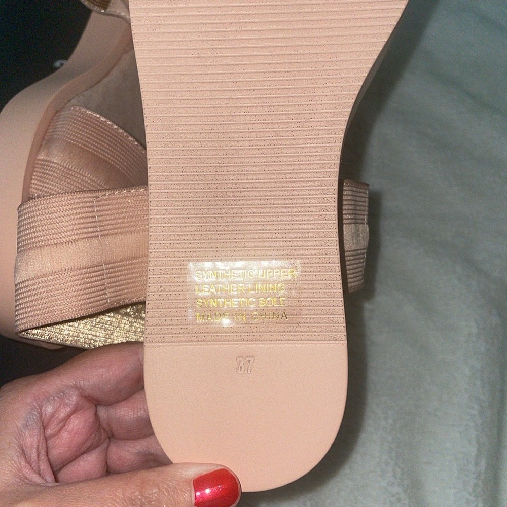 NWT Anthropologie SILENT D FIGITY Sandal in Champagne - Picture 15 of 15